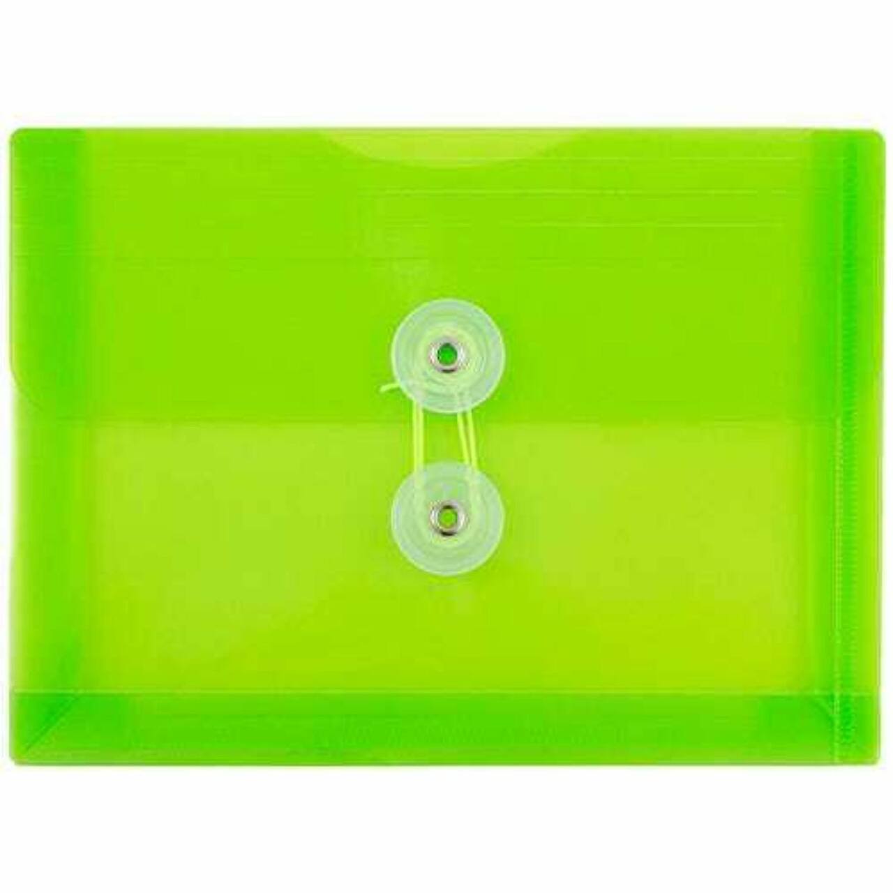 JAM Paper 5.25" x 7.5" Booklet Plastic Envelopes with Button and String Closure, 24ct.
